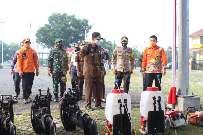 Fredy SM sedang Memimpin Apel Kesiapsiagaan di Kabupaten Lampung Timur. (Foto: Istimewa)