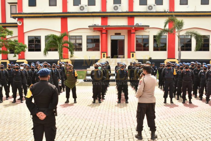 Pengamanan Pilkada, Wakapolda Kepri Sambut Personil Brimob Polda Riau dan Polda Babel