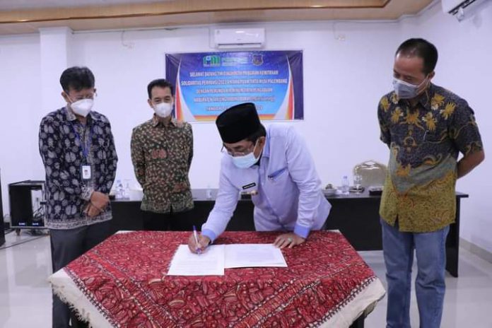 Bupati Tanjung Jabung Barat, Anwar Sadat menghadiri Kunjungan PDAM Tirta Musi Kota Palembang