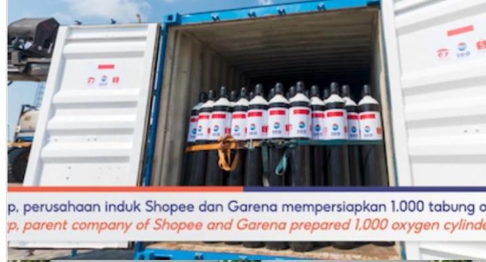 Shopee Donasikan 1000 Tabung Oksigen dan 1 Juta Dosis Vaksin