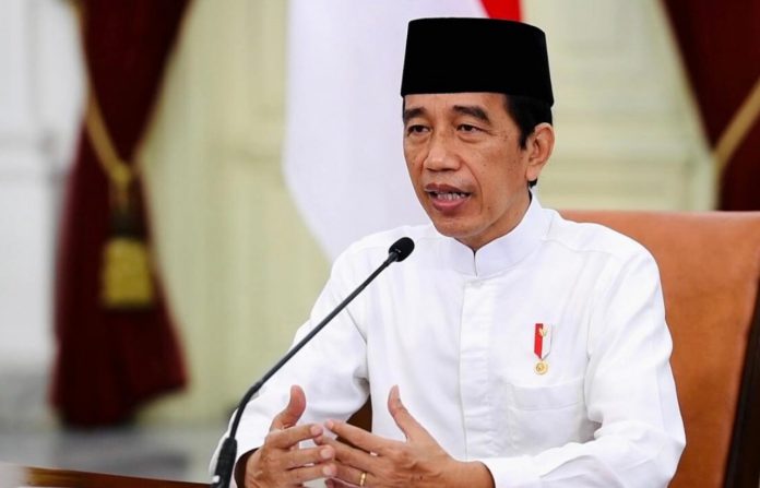 Presiden Joko Widodo dalam sambutannya pada peringatan Tahun Baru Islam 1 Muharram 1443 Hijriah