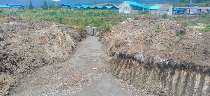 Tampak limbah ternak babi di Desa Portibi Lama, Kecamatan Merek, Kabupaten Karo